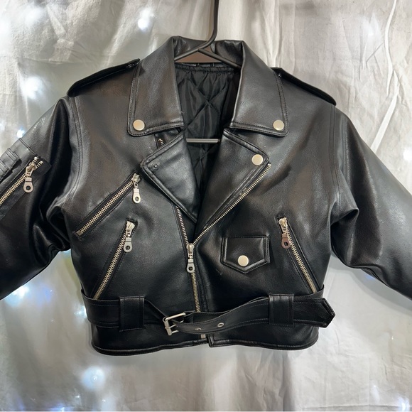 Black child’s size simulated leather jacket - Picture 2 of 9